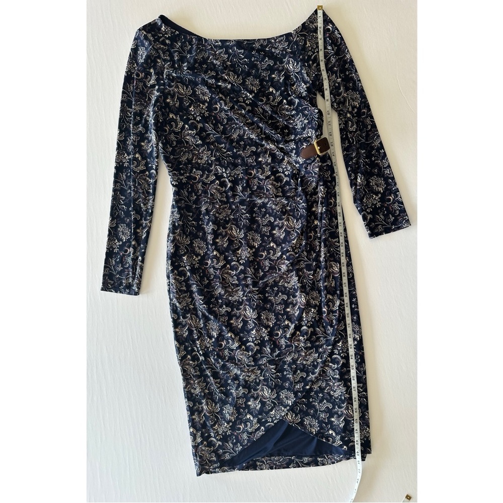 Lauren Ralph Lauren Women's Floral Buckle-Trim Jersey Off the Shoulder Dress 14 - Picture 7 of 16